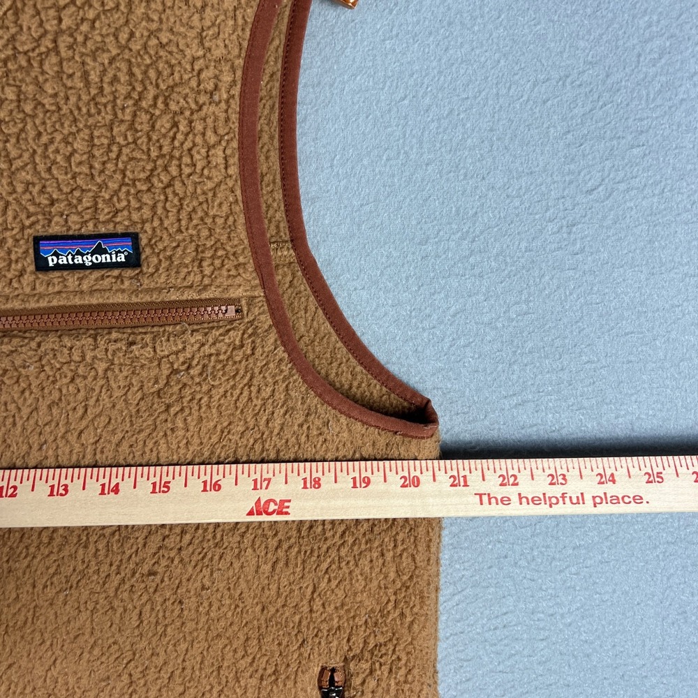 Patagonia Retro Pile Fleece Vest Womans Large Beech Brown Full Zip Gorpcore - Picture 12 of 12